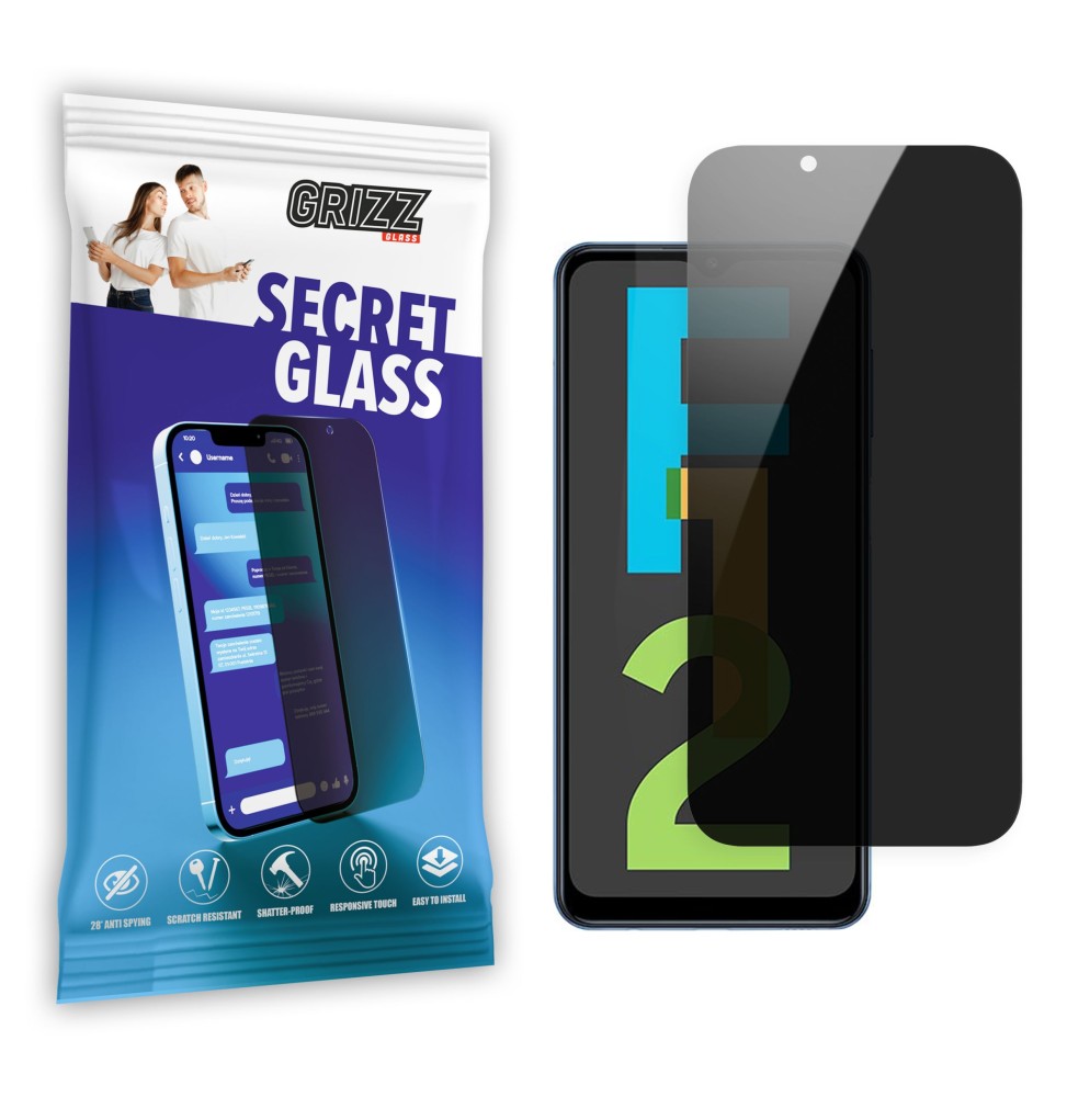 Sekretne szkło hybrydowe do Samsung Galaxy F12 prywatyzujące Grizz SecretGlass