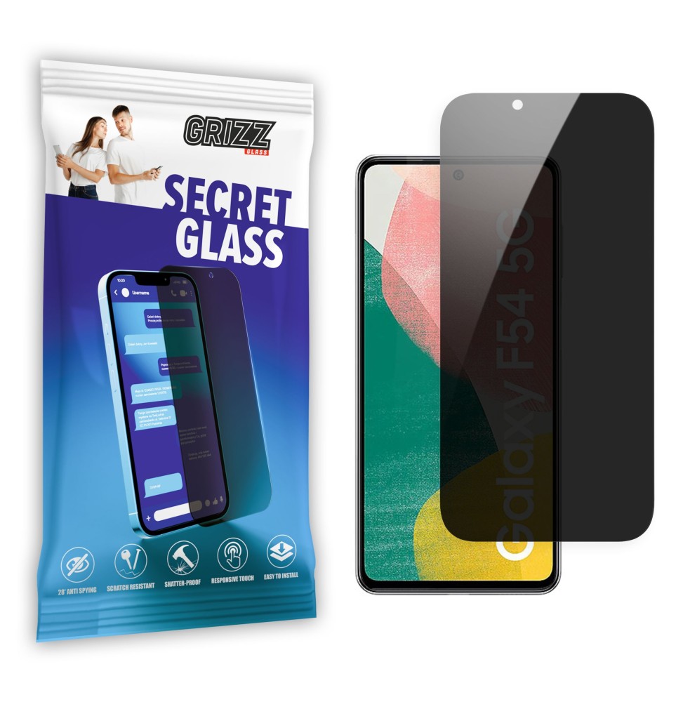 Sekretne szkło hybrydowe do Samsung Galaxy F54 prywatyzujące Grizz SecretGlass