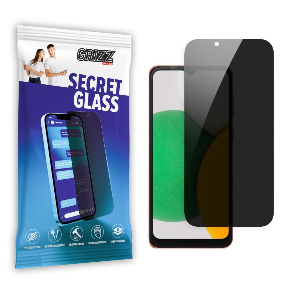 Sekretne szkło hybrydowe do Samsung Galaxy M04 prywatyzujące Grizz SecretGlass