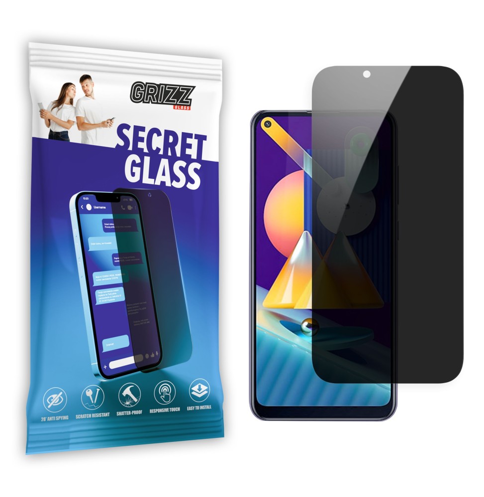 Sekretne szkło hybrydowe do Samsung Galaxy M11 prywatyzujące Grizz SecretGlass