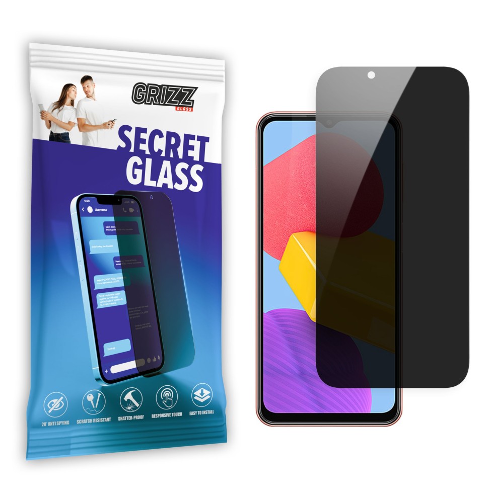 Sekretne szkło hybrydowe do Samsung Galaxy M13 5G prywatyzujące Grizz SecretGlass