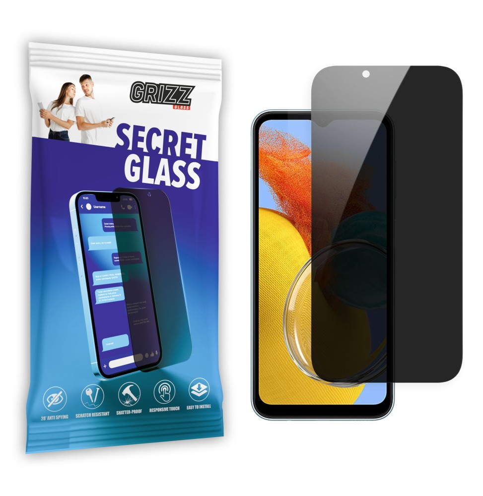 Sekretne szkło hybrydowe do Samsung Galaxy M14 prywatyzujące Grizz SecretGlass