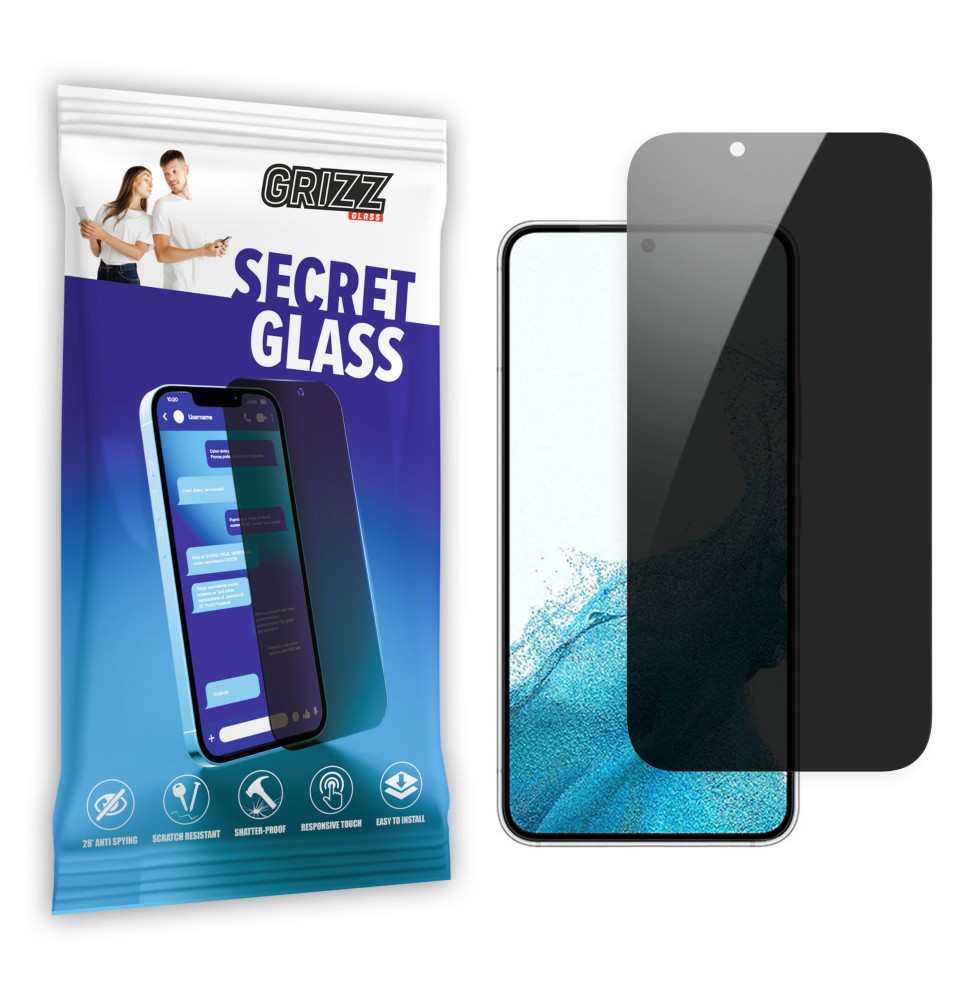 Sekretne szkło hybrydowe do Samsung Galaxy S22 Plus prywatyzujące Grizz SecretGlass