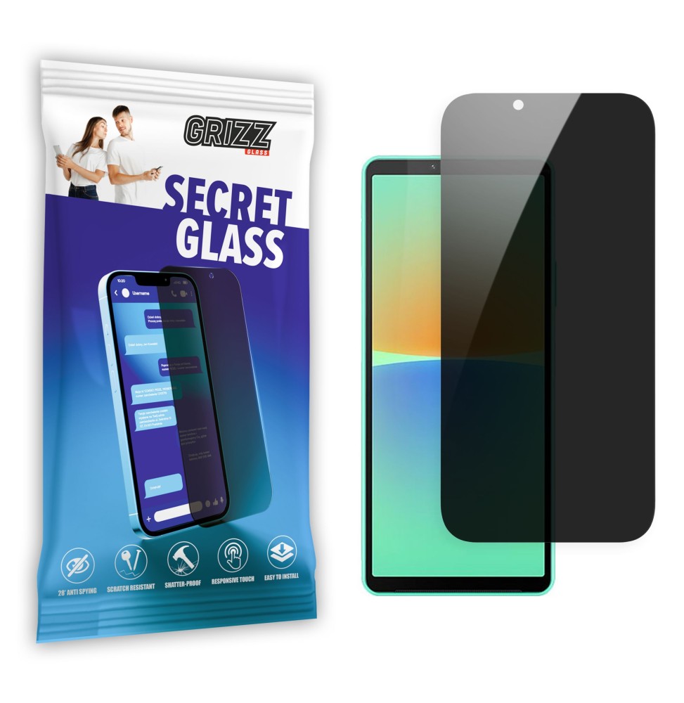 Sekretne szkło hybrydowe do Sony Xperia 10 IV prywatyzujące Grizz SecretGlass