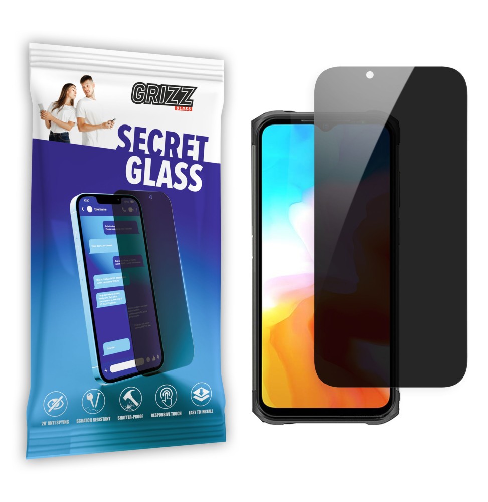 Sekretne szkło hybrydowe do Ulefone Armor 12 prywatyzujące Grizz SecretGlass