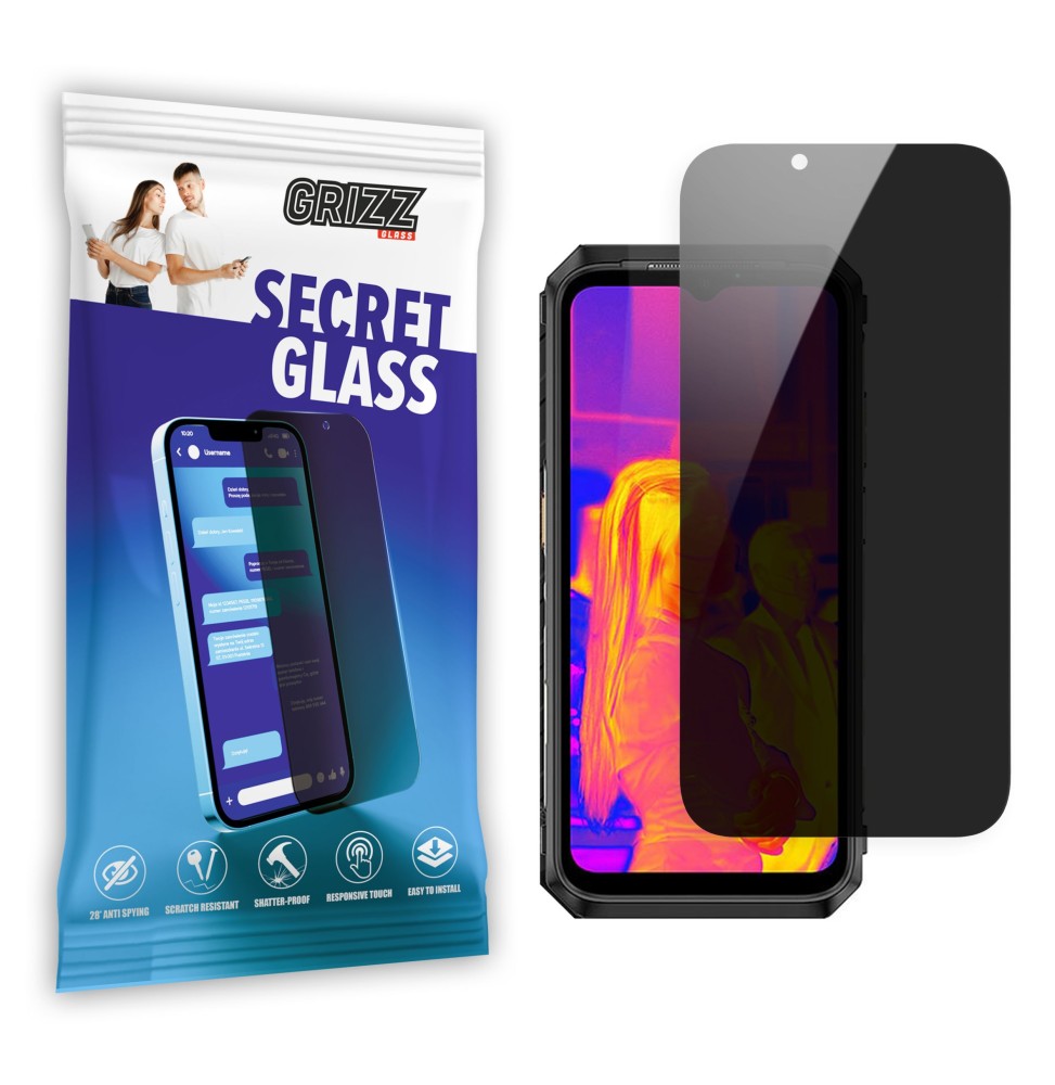 Sekretne szkło hybrydowe do Ulefone Armor 18t prywatyzujące Grizz SecretGlass