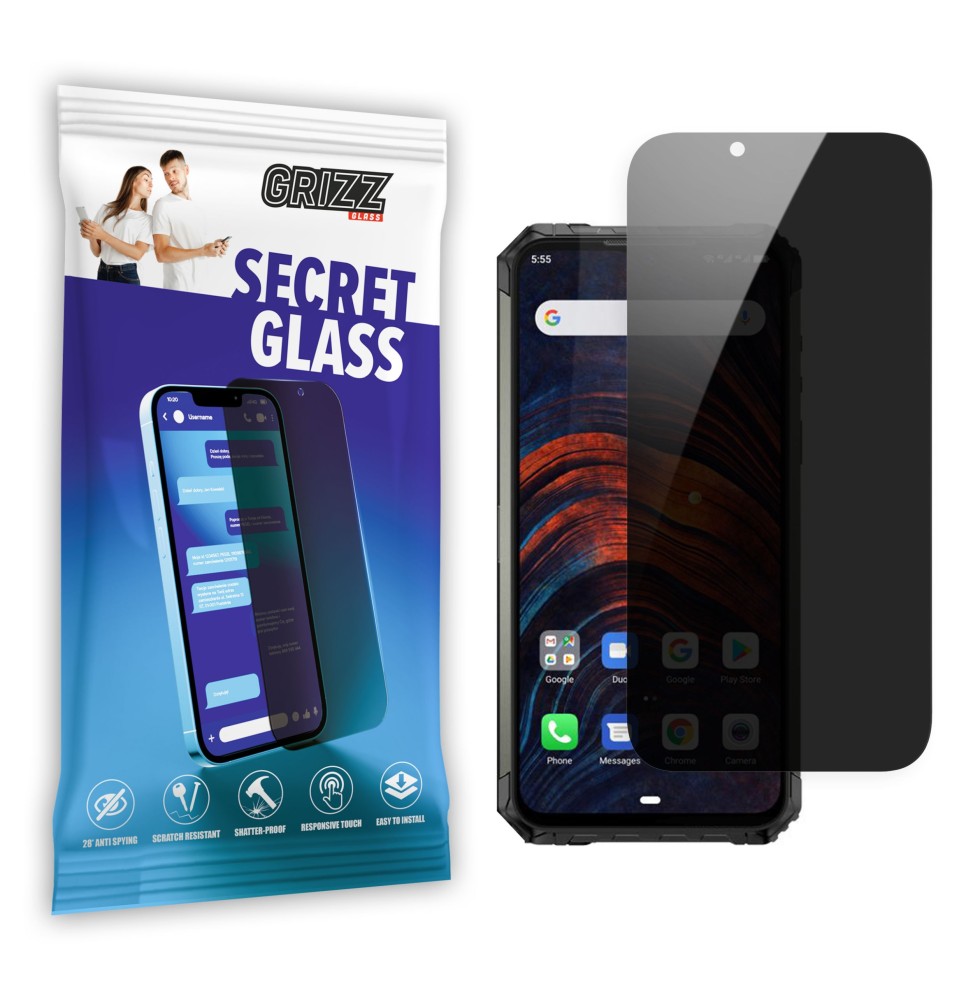 Sekretne szkło hybrydowe do Ulefone Armor 7 prywatyzujące Grizz SecretGlass