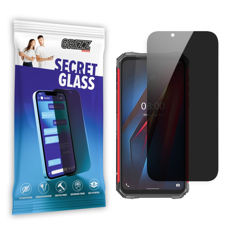Sekretne szkło hybrydowe do Ulefone Armor 8 prywatyzujące Grizz SecretGlass