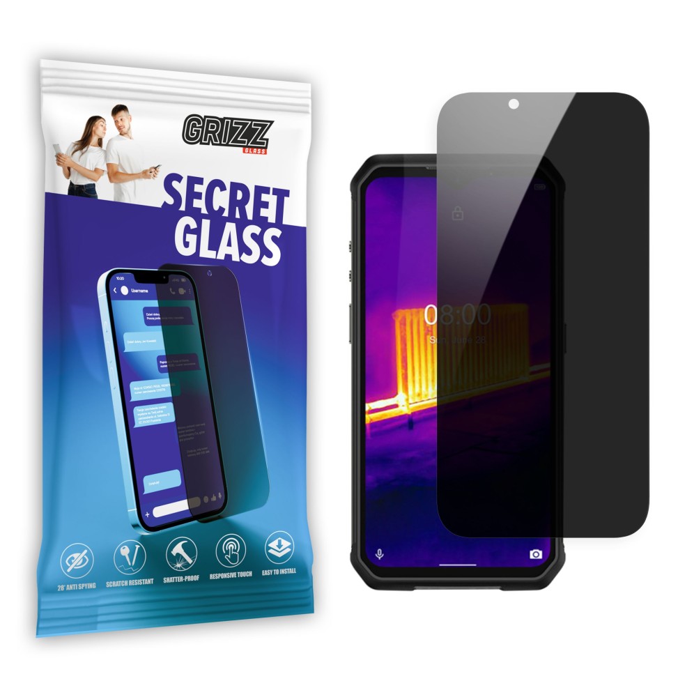Sekretne szkło hybrydowe do Ulefone Armor 9e prywatyzujące Grizz SecretGlass