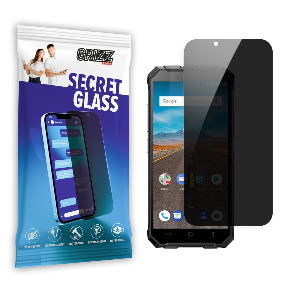 Sekretne szkło hybrydowe do Ulefone Armor X prywatyzujące Grizz SecretGlass