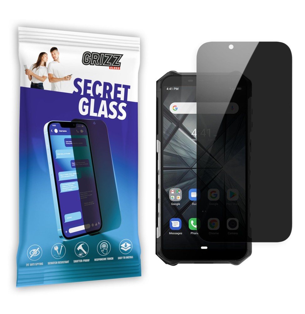 Sekretne szkło hybrydowe do Ulefone Armor X3 prywatyzujące Grizz SecretGlass