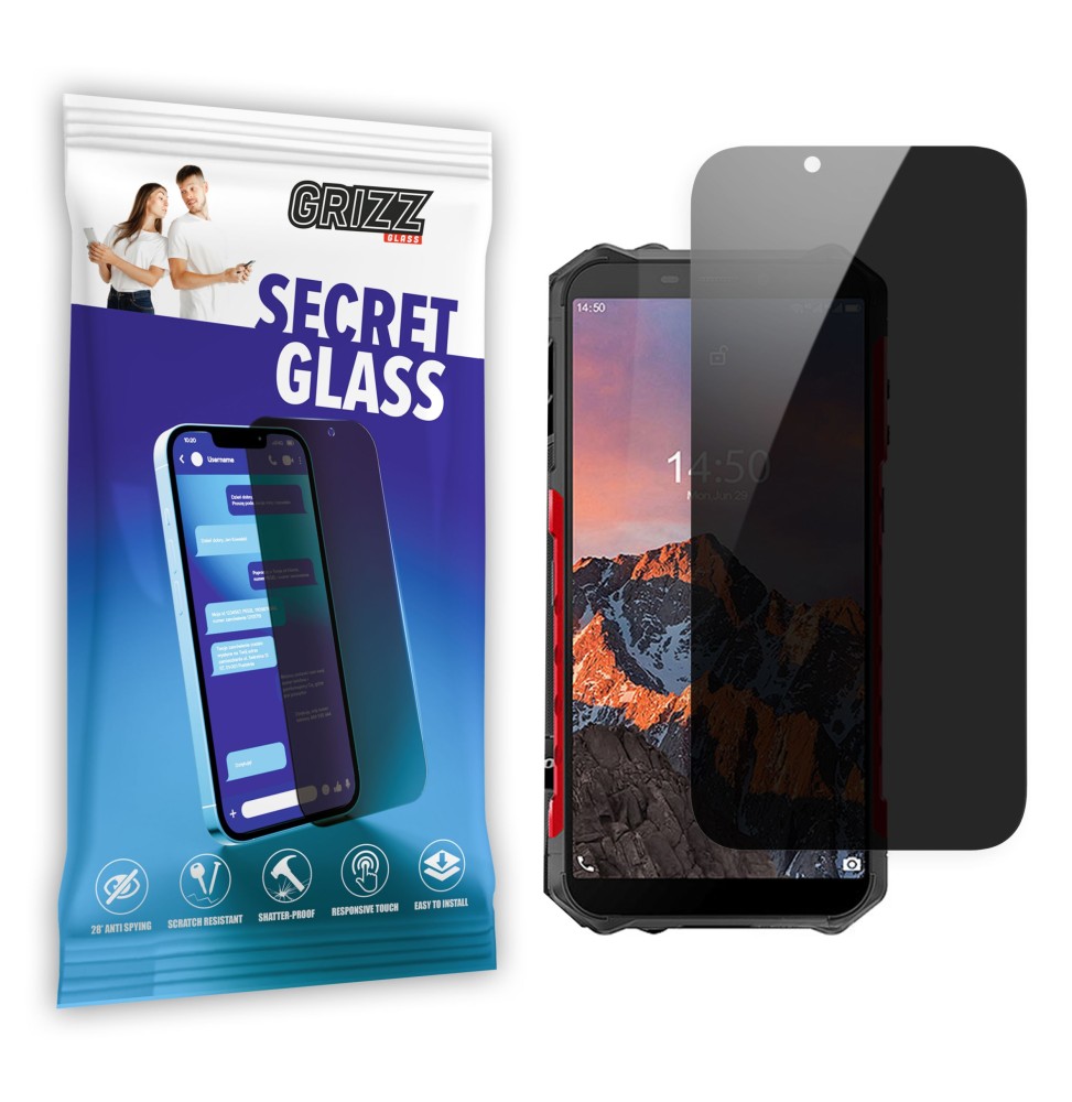 Sekretne szkło hybrydowe do Ulefone Armor X5 Pro prywatyzujące Grizz SecretGlass