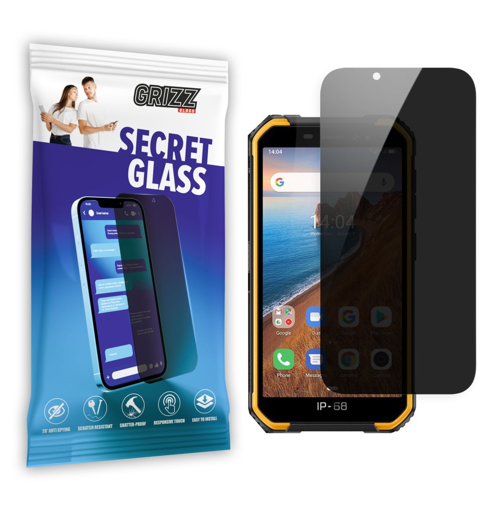 Sekretne szkło hybrydowe do Ulefone Armor X6 prywatyzujące Grizz SecretGlass
