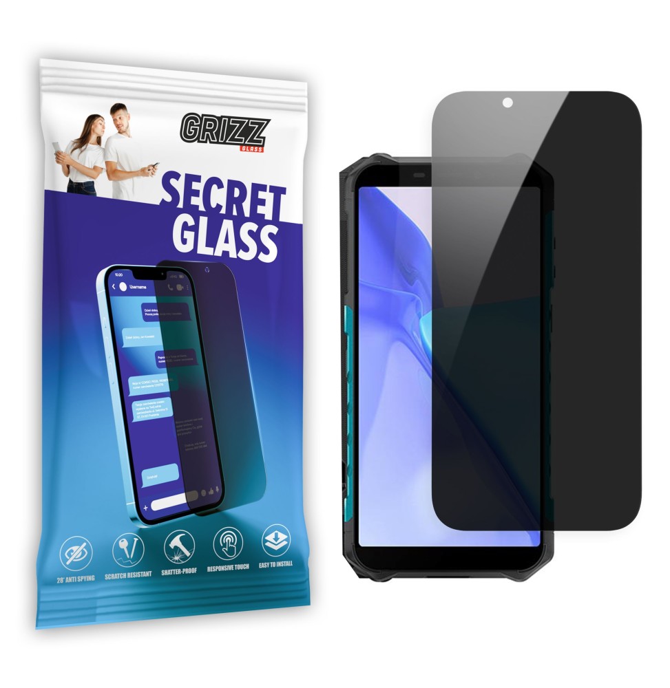 Sekretne szkło hybrydowe do Ulefone Armor X9 Pro prywatyzujące Grizz SecretGlass