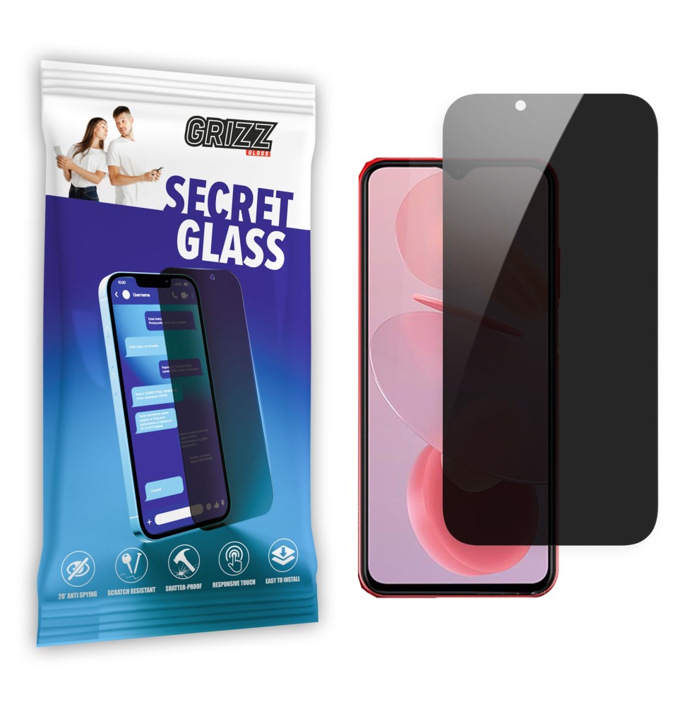 Sekretne szkło hybrydowe do Ulefone Note 12p prywatyzujące Grizz SecretGlass