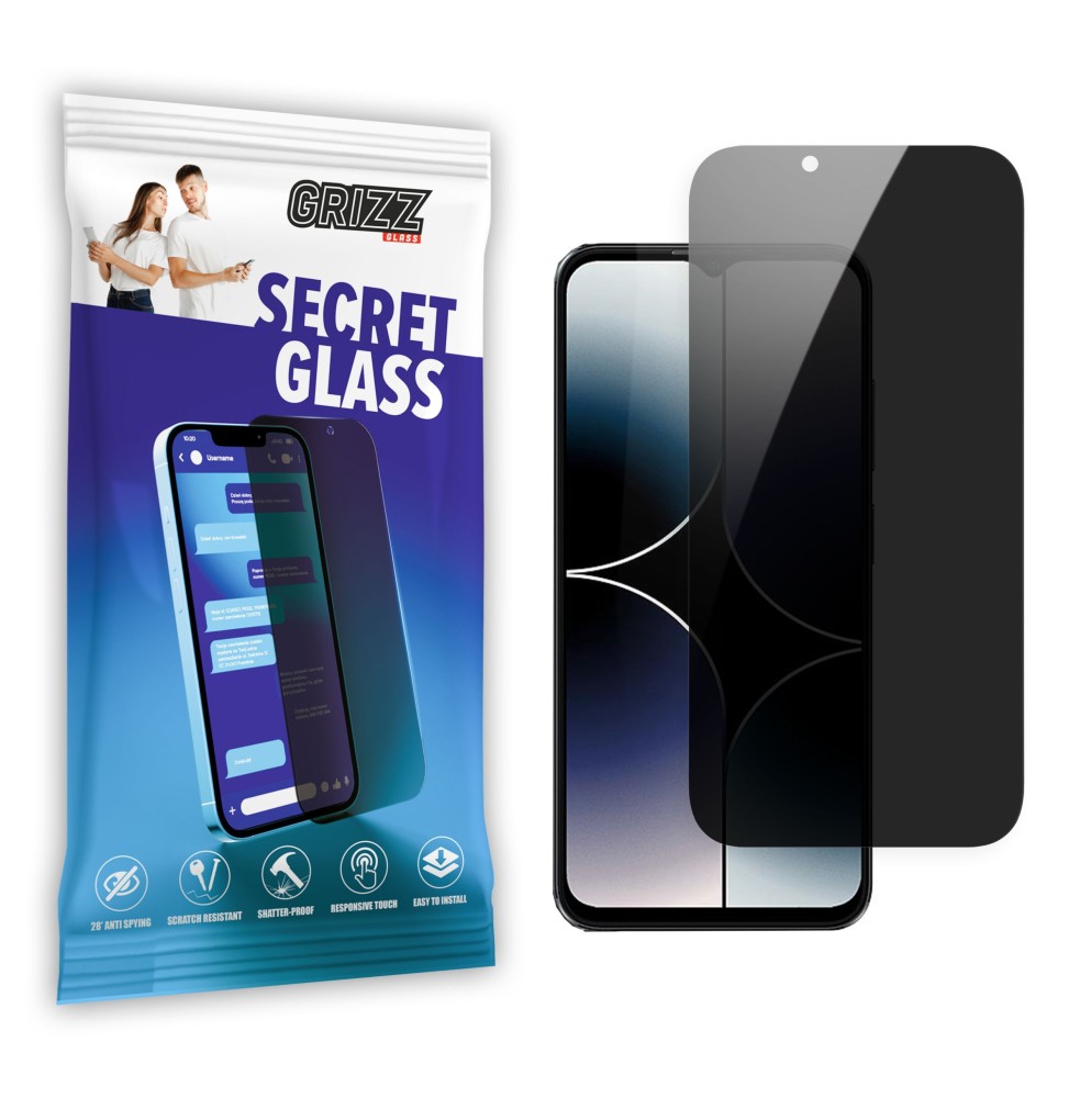 Sekretne szkło hybrydowe do Ulefone Note 16 Pro prywatyzujące Grizz SecretGlass