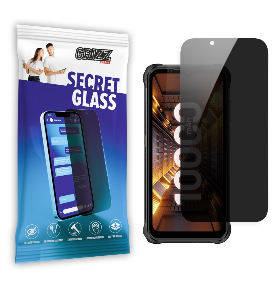 Sekretne szkło hybrydowe do Ulefone Power Armor 14 Pro prywatyzujące Grizz SecretGlass