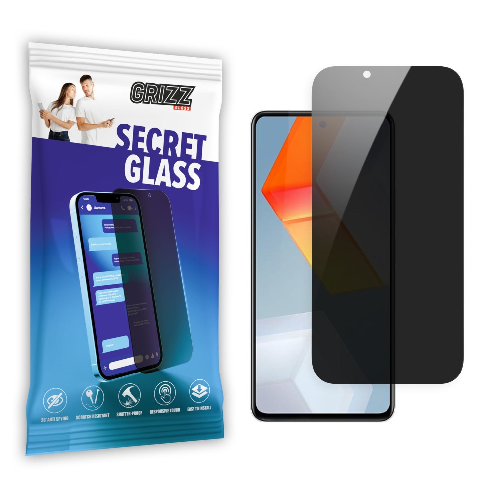 Sekretne szkło hybrydowe do Vivo IQOO Neo 5S 5G prywatyzujące Grizz SecretGlass
