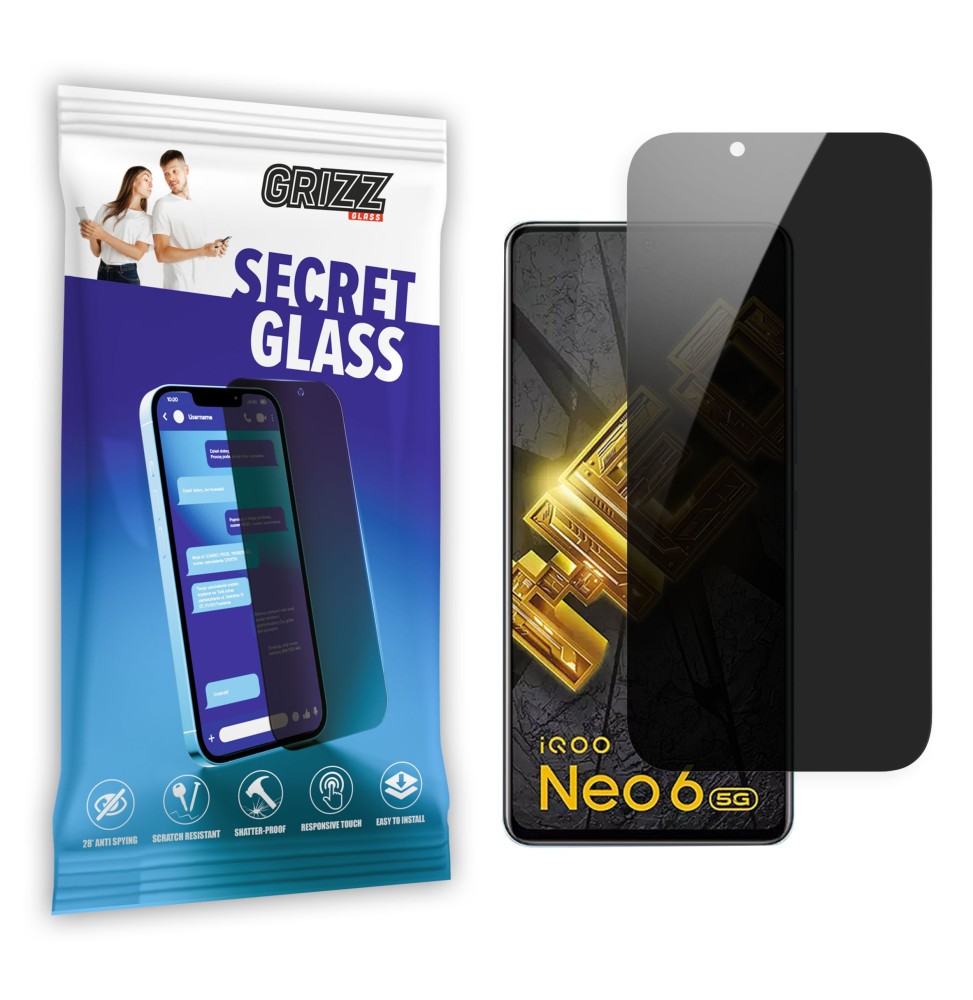 Sekretne szkło hybrydowe do Vivo IQOO Neo 6 prywatyzujące Grizz SecretGlass