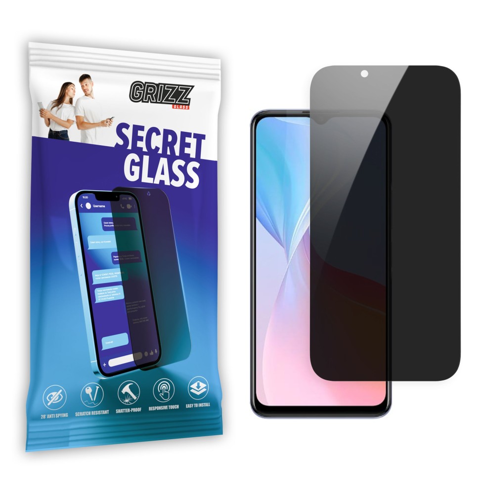 Sekretne szkło hybrydowe do Vivo T1x 5G prywatyzujące Grizz SecretGlass