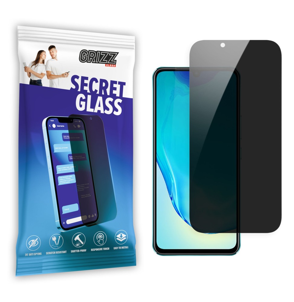 Sekretne szkło hybrydowe do Vivo V25 5G prywatyzujące Grizz SecretGlass