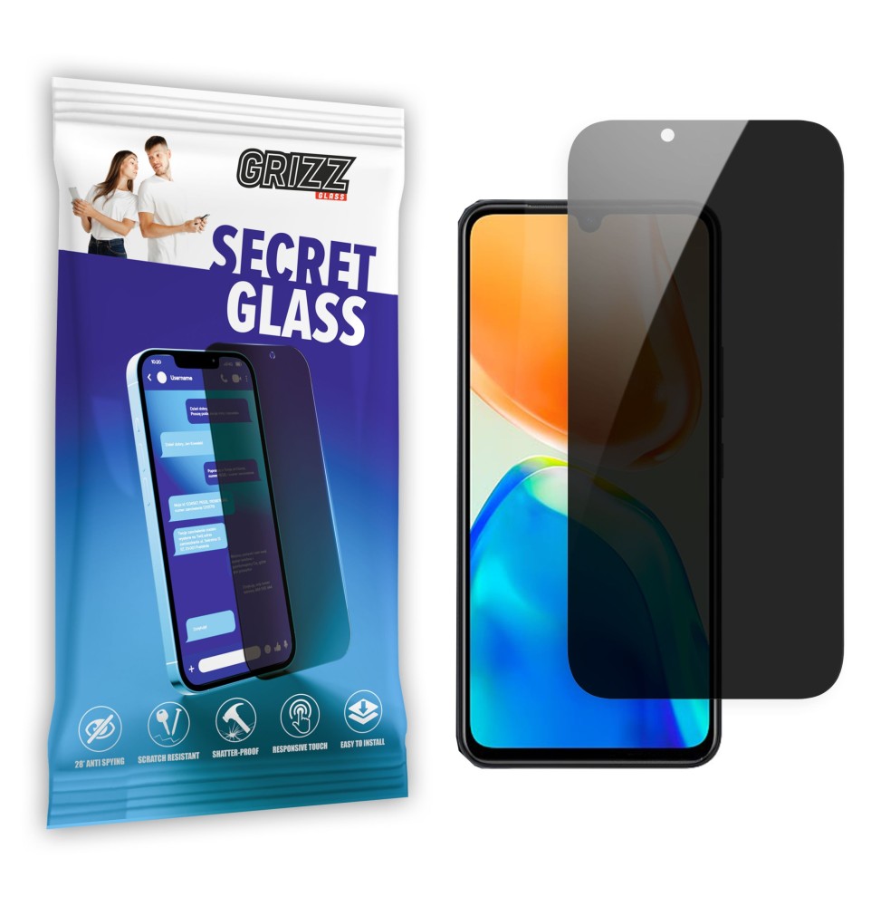 Sekretne szkło hybrydowe do Vivo V25e prywatyzujące Grizz SecretGlass