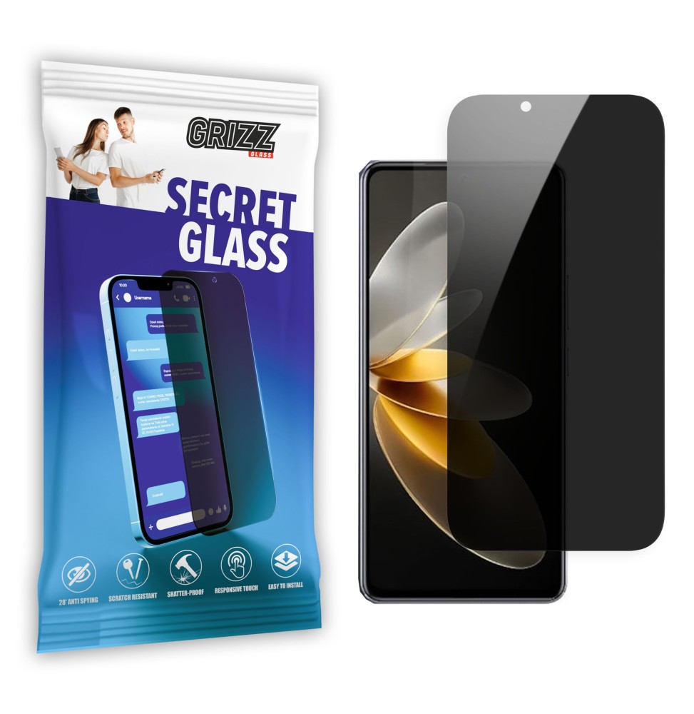 Sekretne szkło hybrydowe do Vivo V27e prywatyzujące Grizz SecretGlass