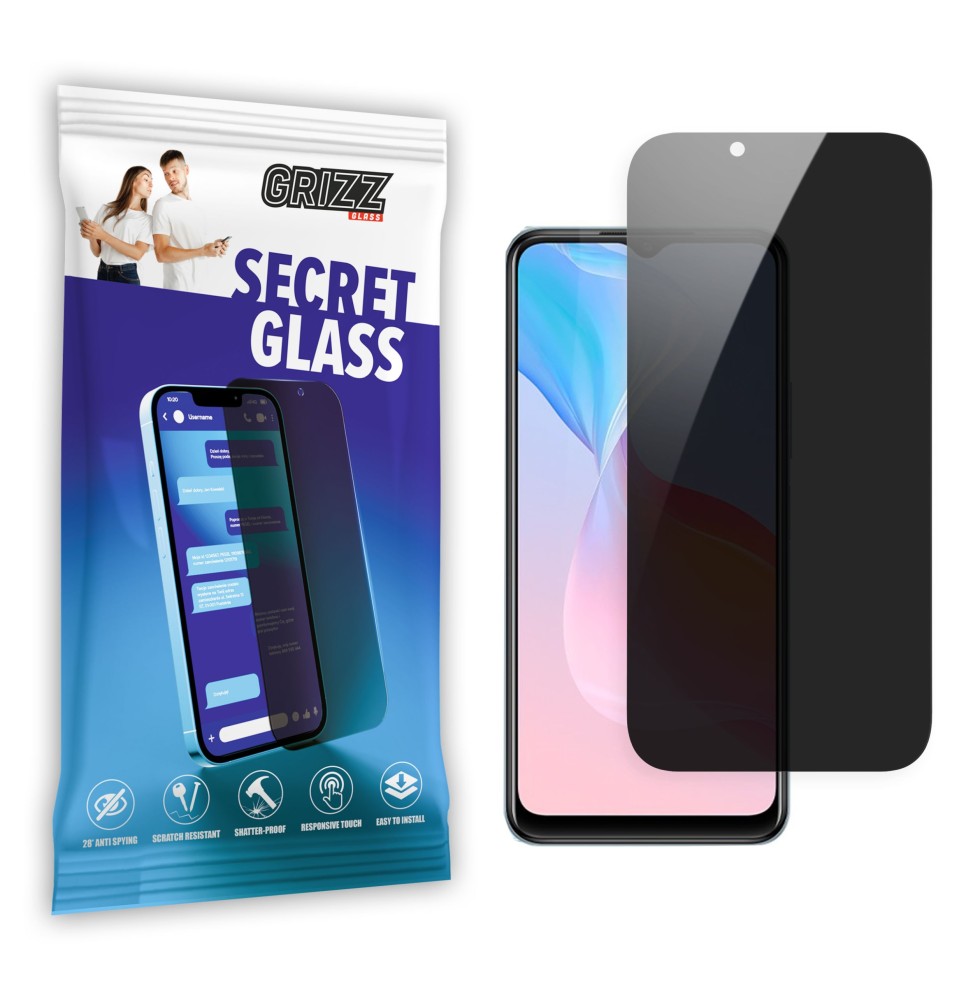 Sekretne szkło hybrydowe do Vivo Y21A prywatyzujące Grizz SecretGlass