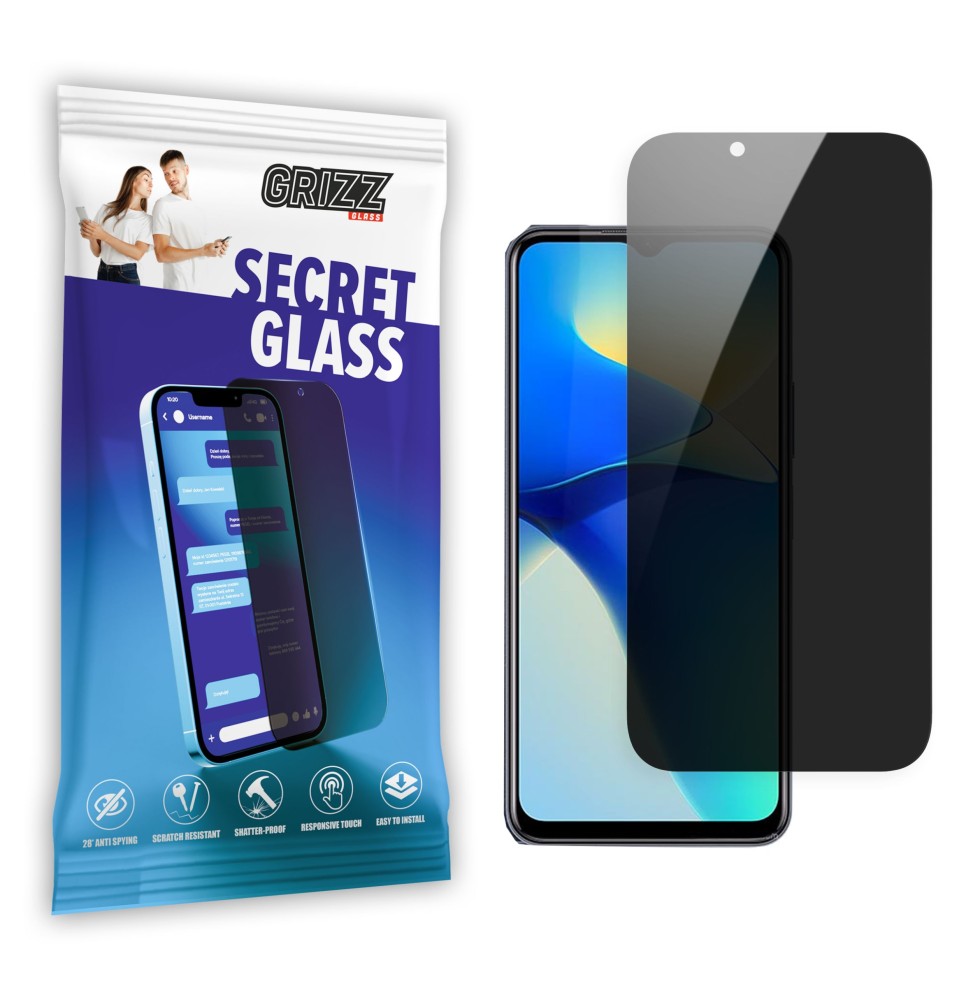 Sekretne szkło hybrydowe do Vivo Y30 5G prywatyzujące Grizz SecretGlass
