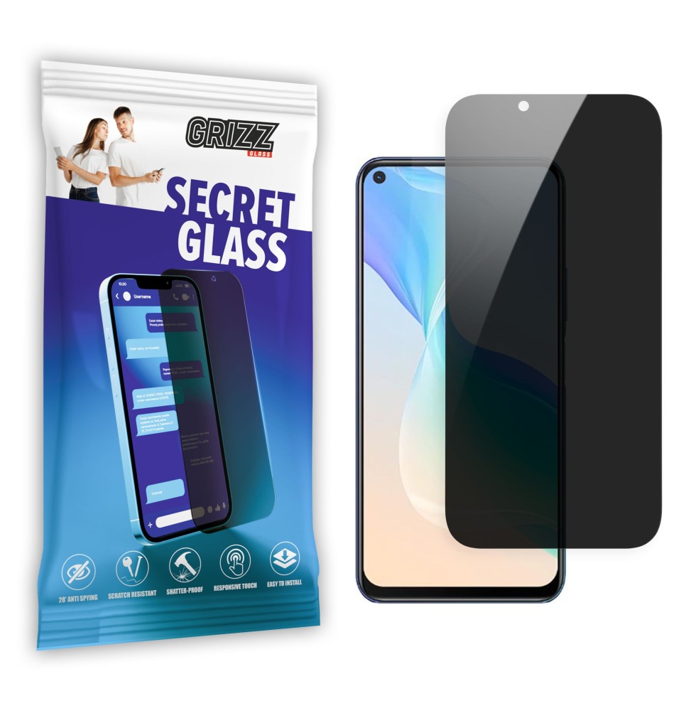 Sekretne szkło hybrydowe do Vivo Y50T prywatyzujące Grizz SecretGlass