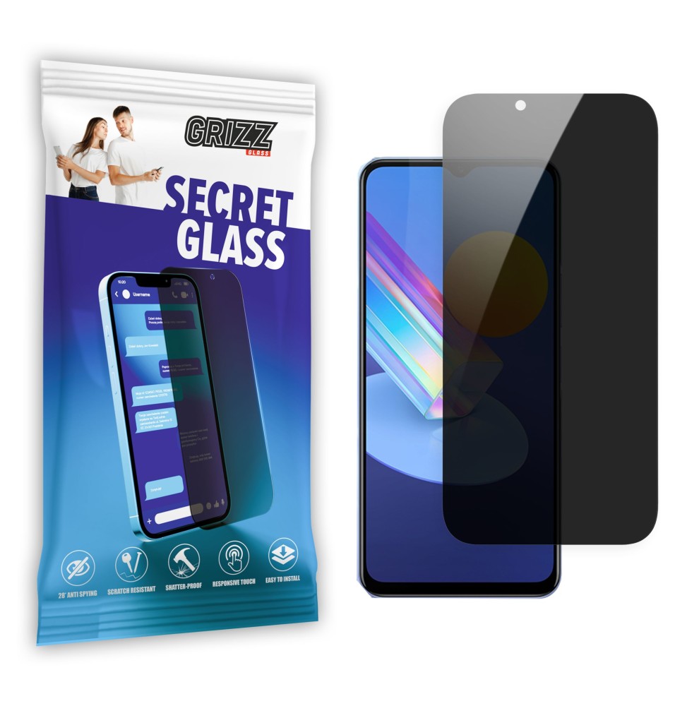 Sekretne szkło hybrydowe do Vivo Y52 5G prywatyzujące Grizz SecretGlass