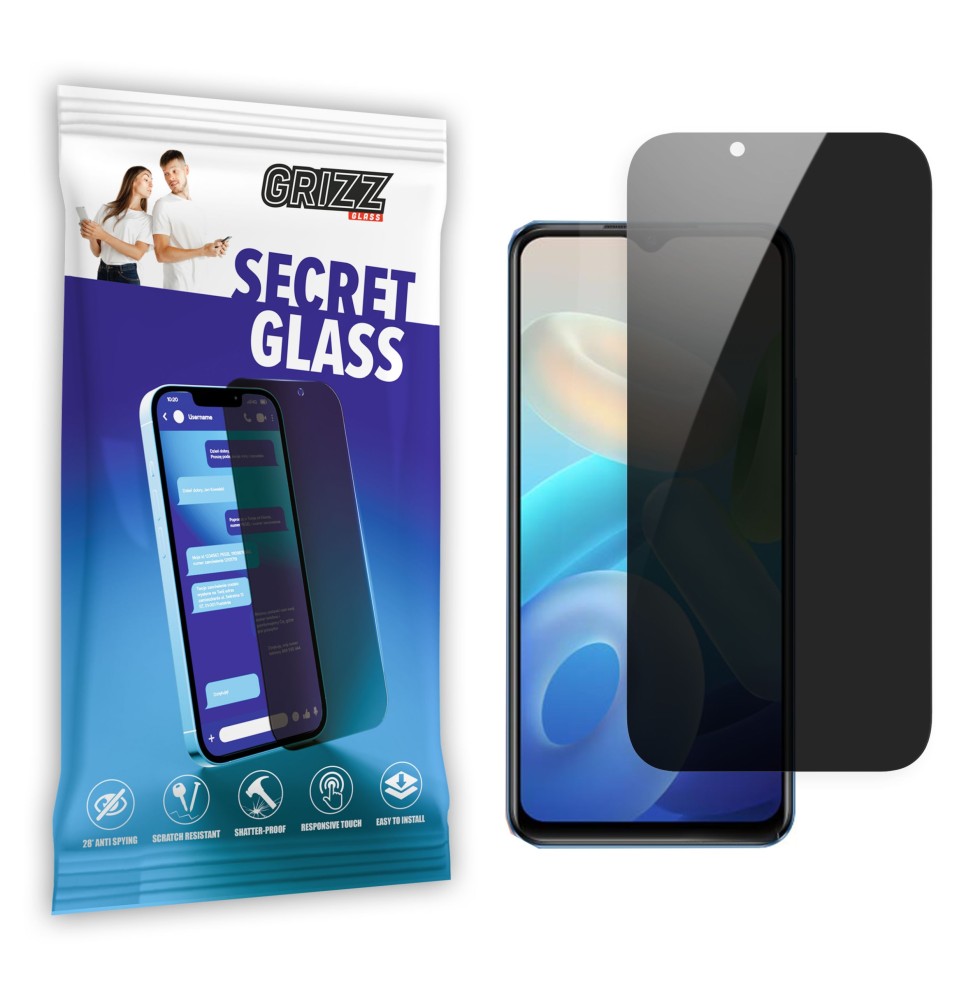 Sekretne szkło hybrydowe do Vivo Y55s 5G prywatyzujące Grizz SecretGlass