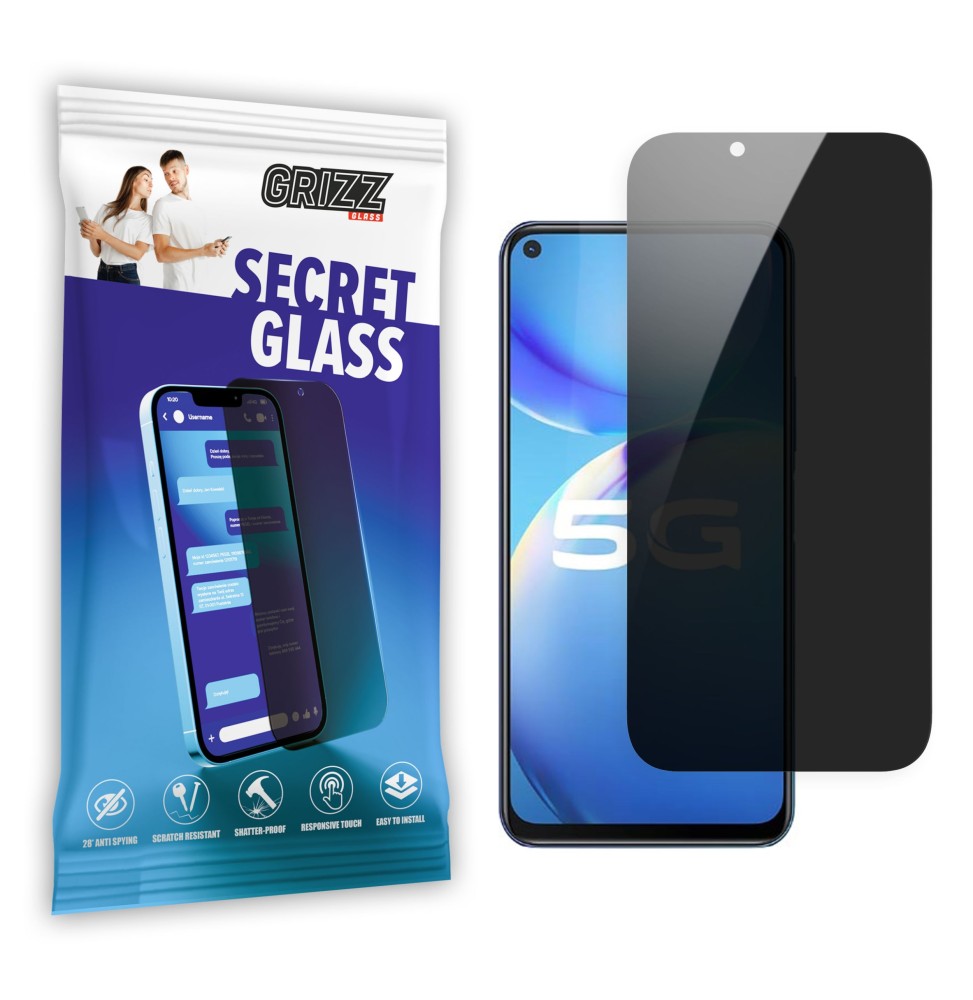 Sekretne szkło hybrydowe do Vivo Y70T 5G prywatyzujące Grizz SecretGlass