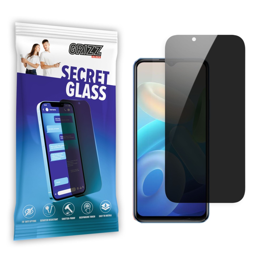 Sekretne szkło hybrydowe do Vivo Y75 5G prywatyzujące Grizz SecretGlass