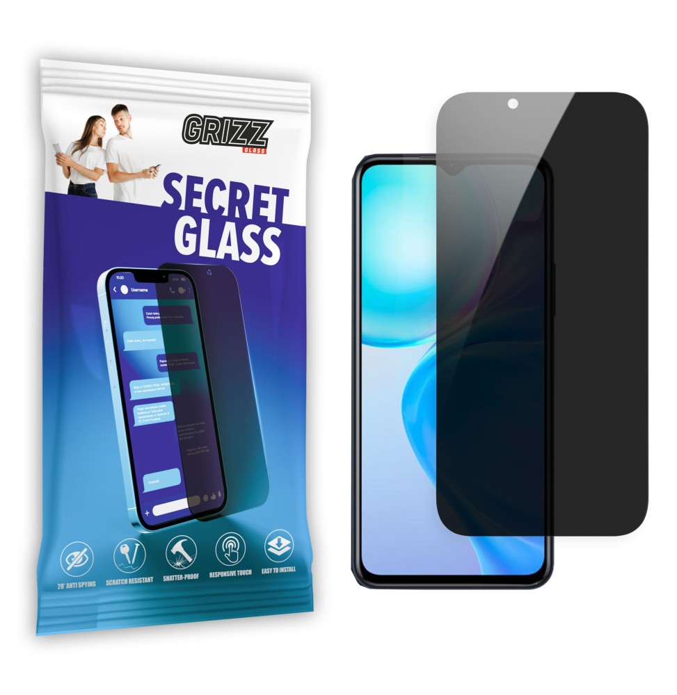 Sekretne szkło hybrydowe do Vivo Y77e T1 prywatyzujące Grizz SecretGlass