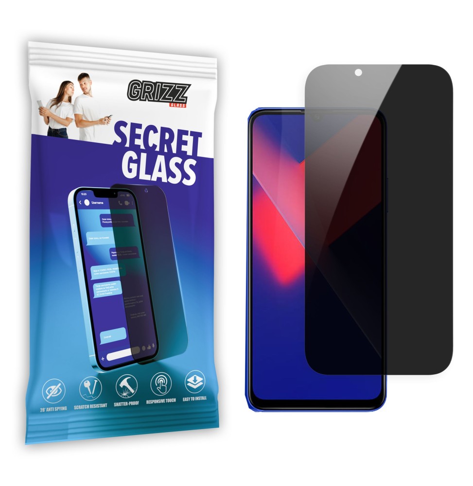 Sekretne szkło hybrydowe do Wiko 5G prywatyzujące Grizz SecretGlass
