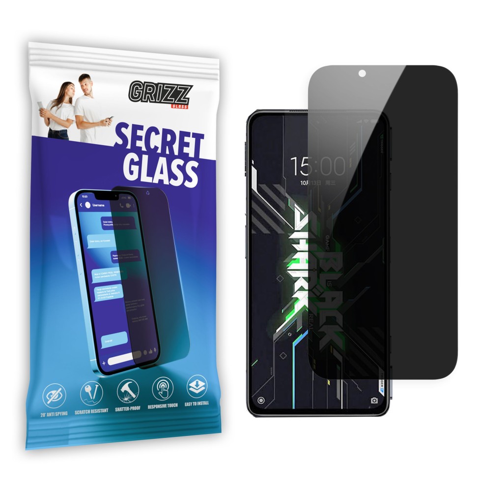 Sekretne szkło hybrydowe do Xiaomi BlackShark 4S Pro prywatyzujące Grizz SecretGlass