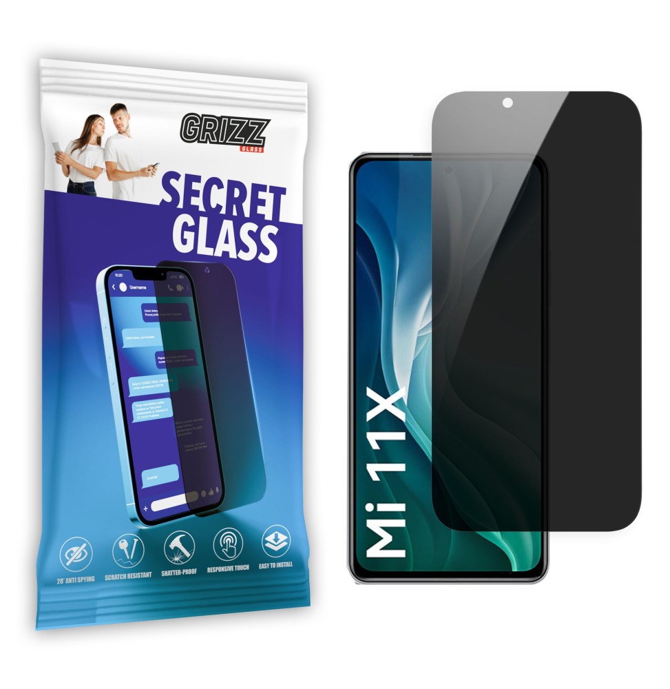 Sekretne szkło hybrydowe do Xiaomi Mi 11X 5G prywatyzujące Grizz SecretGlass