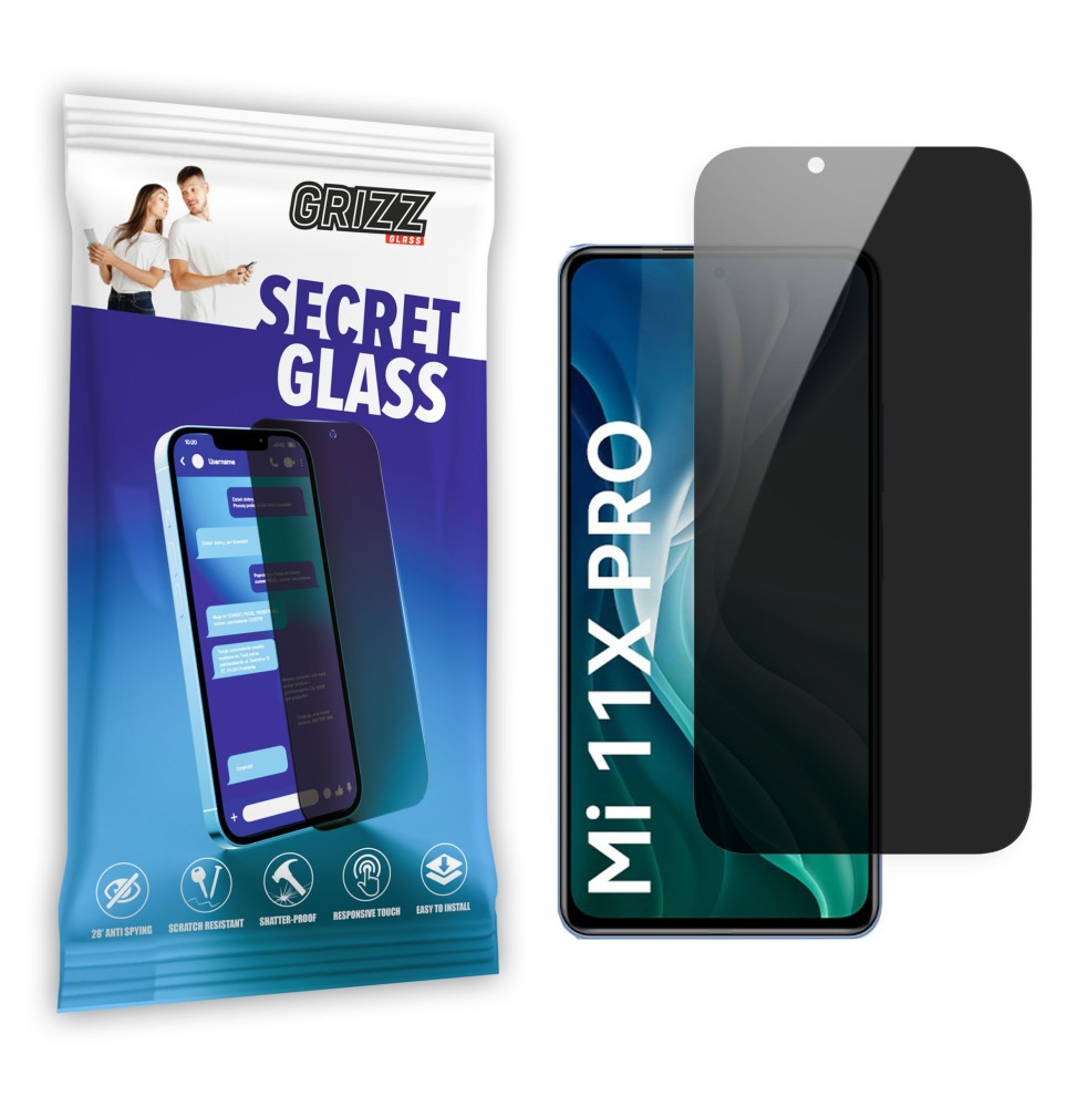 Sekretne szkło hybrydowe do Xiaomi Mi 11X Pro 5G prywatyzujące Grizz SecretGlass