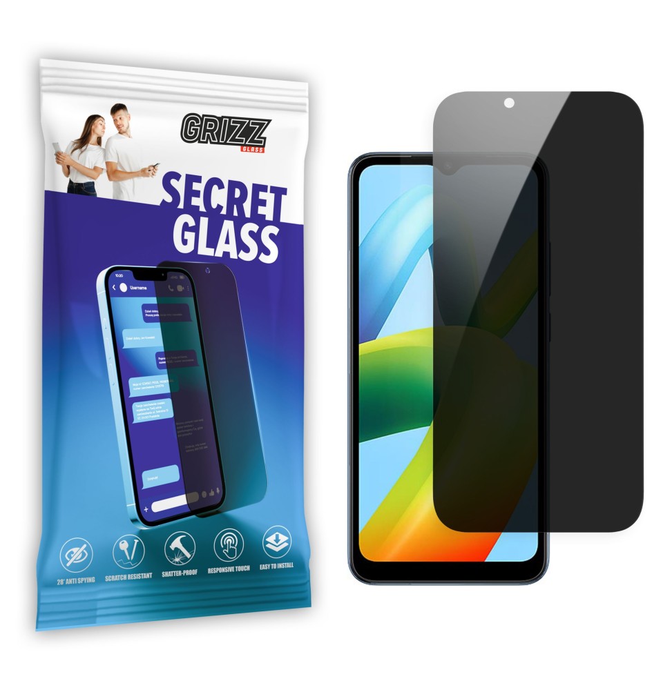 Sekretne szkło hybrydowe do Xiaomi POCO C50 prywatyzujące Grizz SecretGlass
