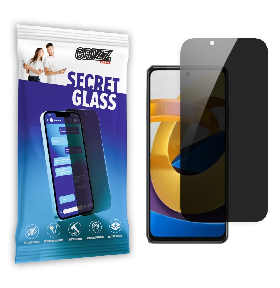 Sekretne szkło hybrydowe do Xiaomi POCO M4 Pro 5G prywatyzujące Grizz SecretGlass
