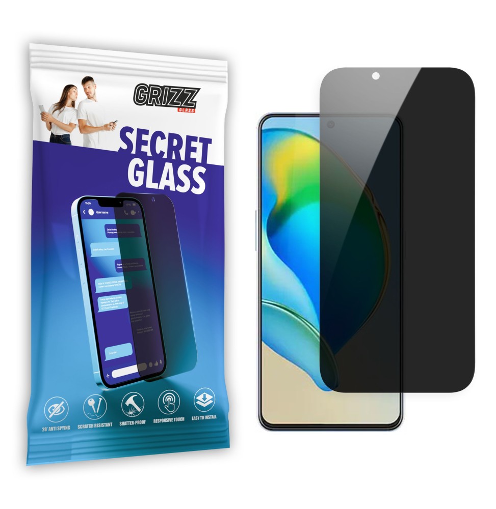 Sekretne szkło hybrydowe do ZTE Axon 40 SE prywatyzujące Grizz SecretGlass