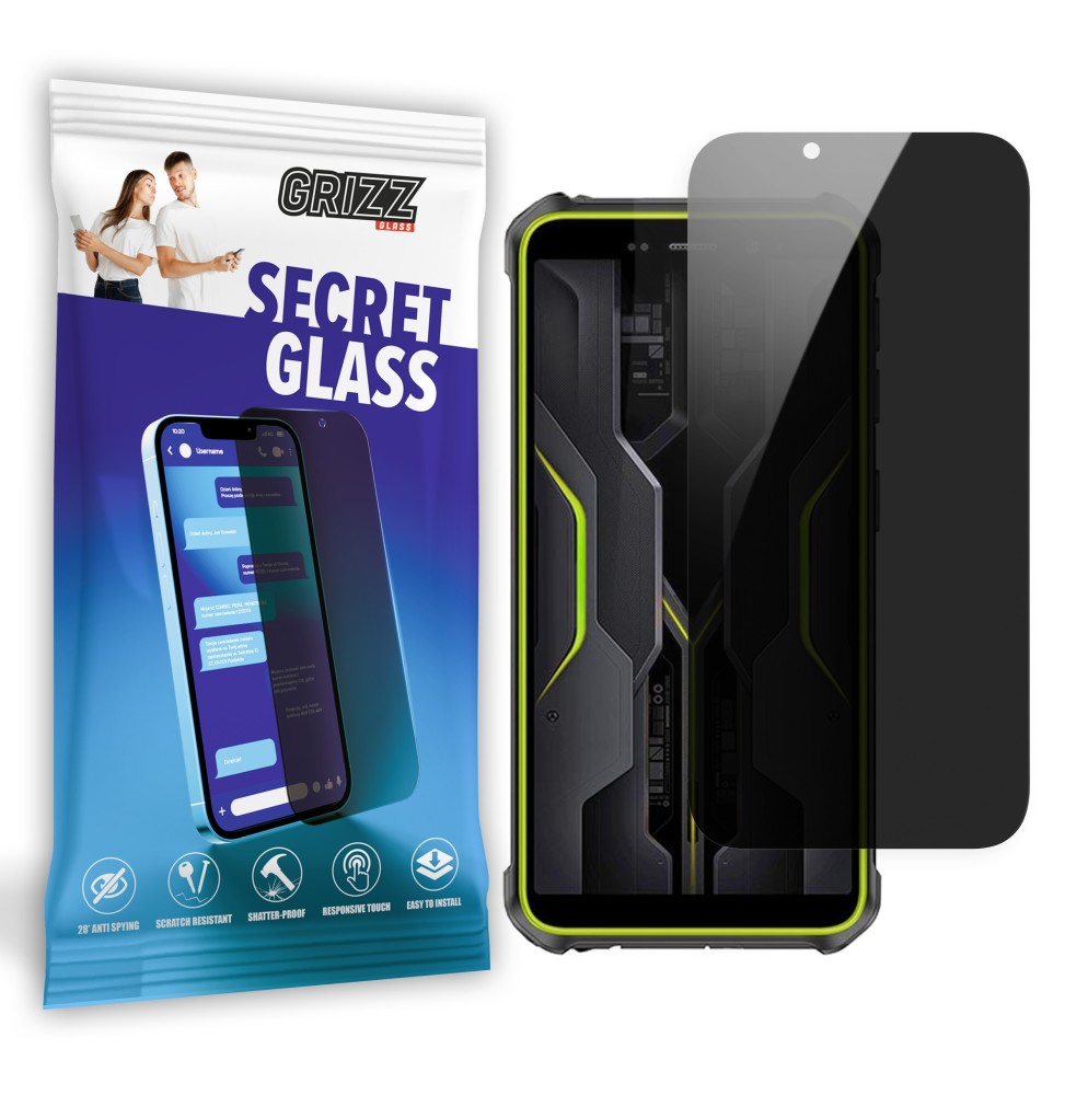 Sekretne szkło hybrydowe do Ulefone Armor X12 Pro prywatyzujące Grizz SecretGlass