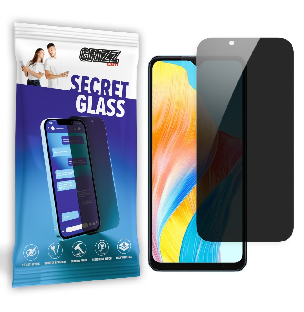 Sekretne szkło hybrydowe do Oppo A18 prywatyzujące Grizz SecretGlass
