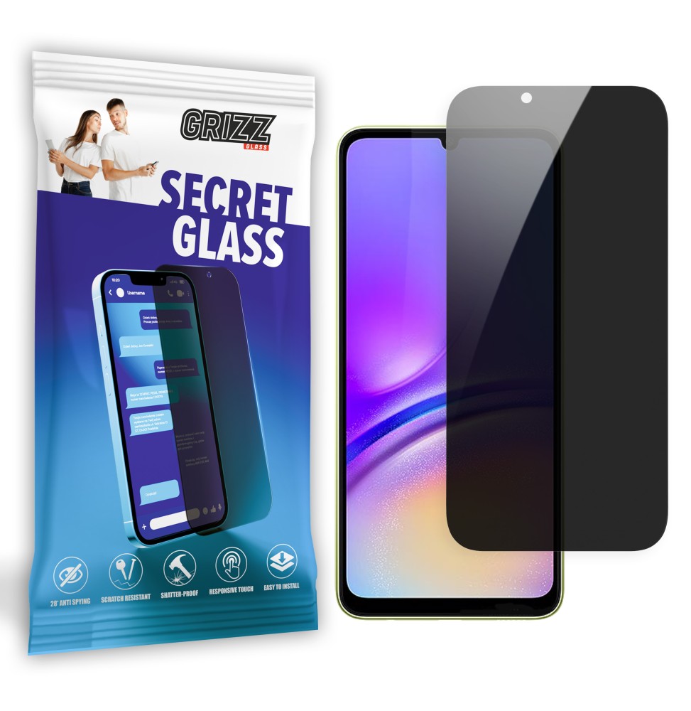 Sekretne szkło hybrydowe do Samsung Galaxy A05 prywatyzujące Grizz SecretGlass