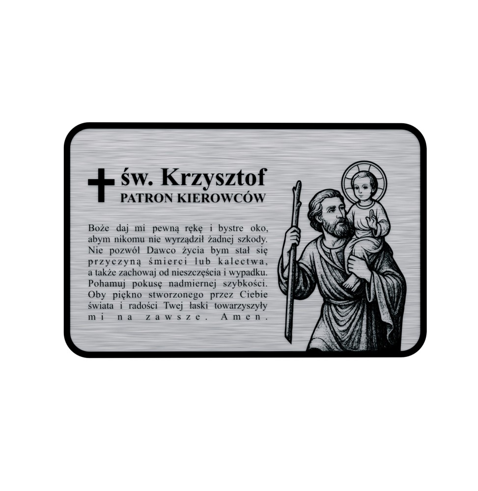 Plakietka z wizerunkiem Świętego Krzysztofa - patrona kierowców