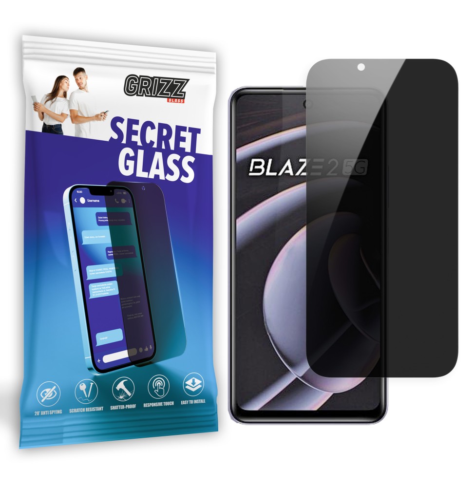 Sekretne szkło hybrydowe do Lava Blaze 2 5G prywatyzujące Grizz SecretGlass