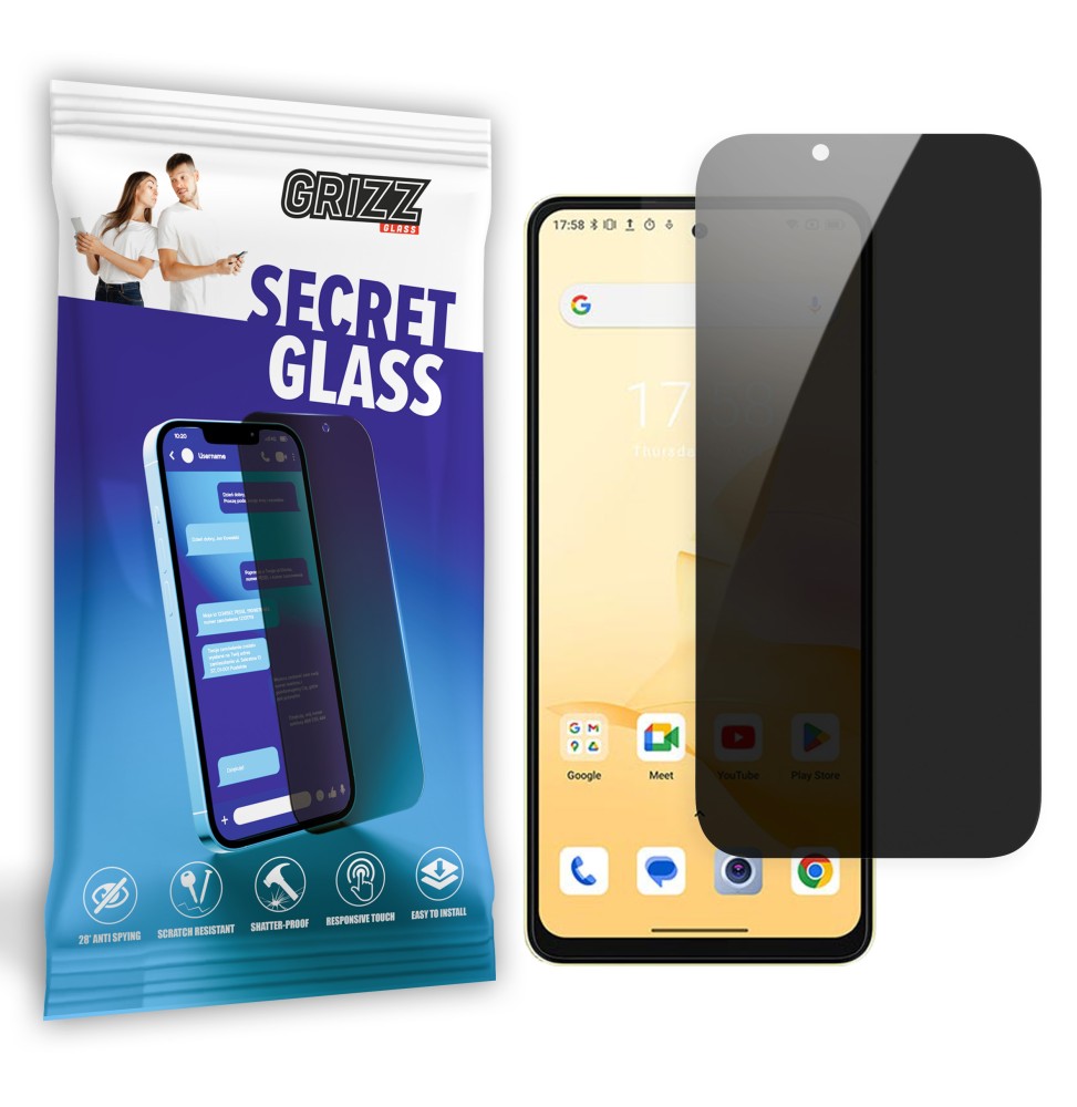 Sekretne szkło hybrydowe do Blackview Shark 8 prywatyzujące Grizz SecretGlass
