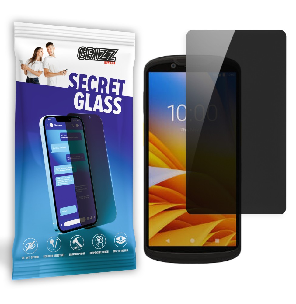 Sekretne szkło hybrydowe do Zebra TC58 prywatyzujące Grizz SecretGlass