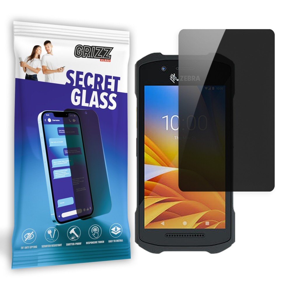 Sekretne szkło hybrydowe do Zebra TC26 / TC21 prywatyzujące Grizz SecretGlass